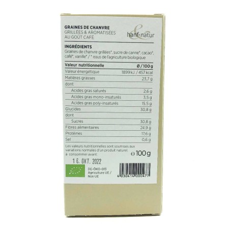 Graines de chanvre bio grillées cappuccino | Hanf Natur