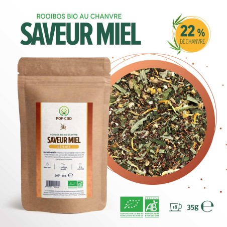 Tisane CBD bio rooibos miel | POP CBD
