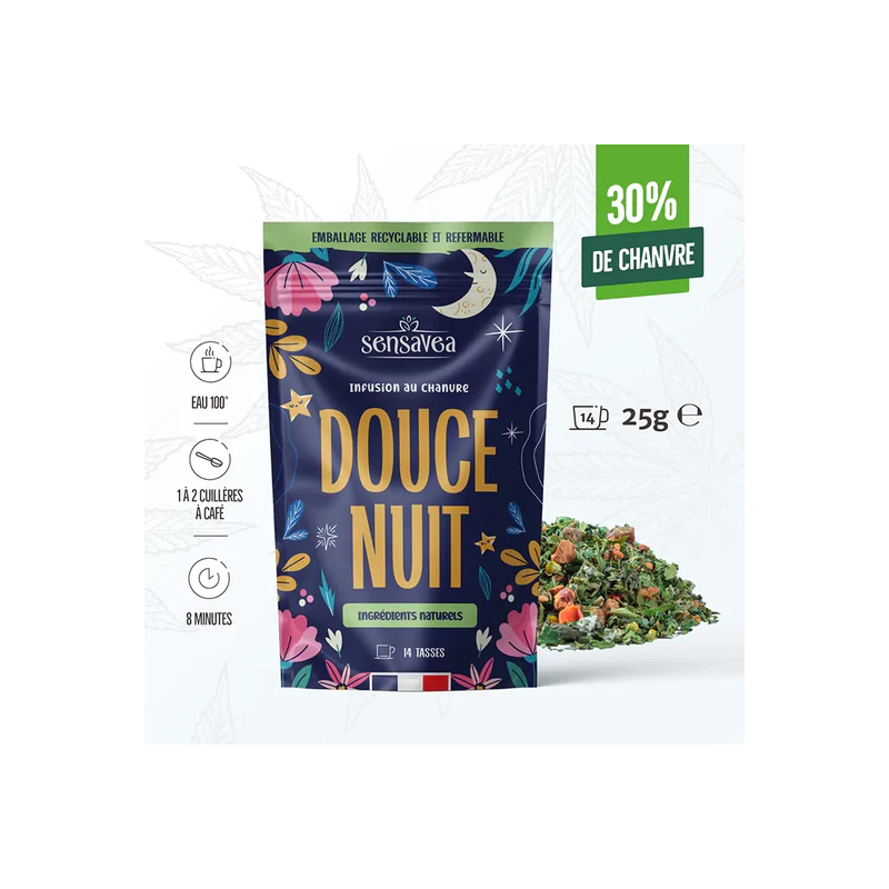 Tisane CBD bio douce nuit | SENSAVEA