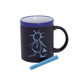 Mug ardoise & craie (Bleu)