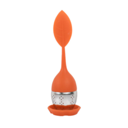 Infuseur à thé en silicone design feuille (Orange)