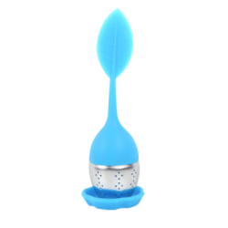 Infuseur à thé en silicone design feuille (Bleu)