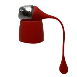 Infuseur à thé en silicone design cloche (Rouge)