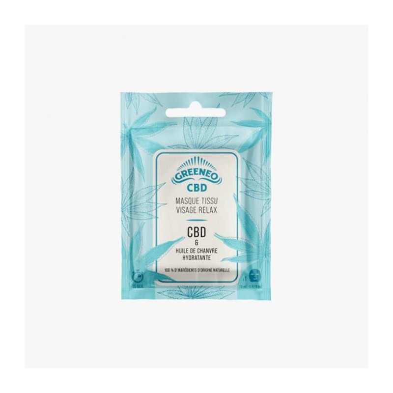 Masque tissu relaxant visage CBD | Greeneo