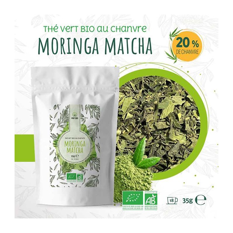 Thé au CBD bio moringa matcha | POP CBD