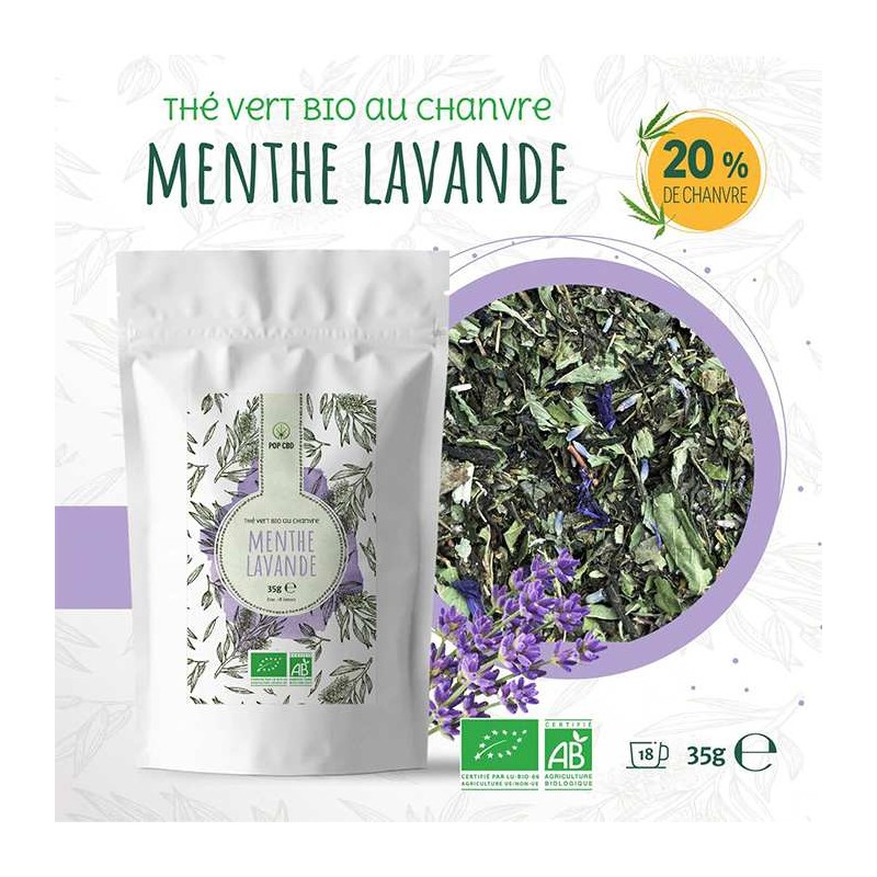 Thé au CBD bio menthe lavande | POP CBD