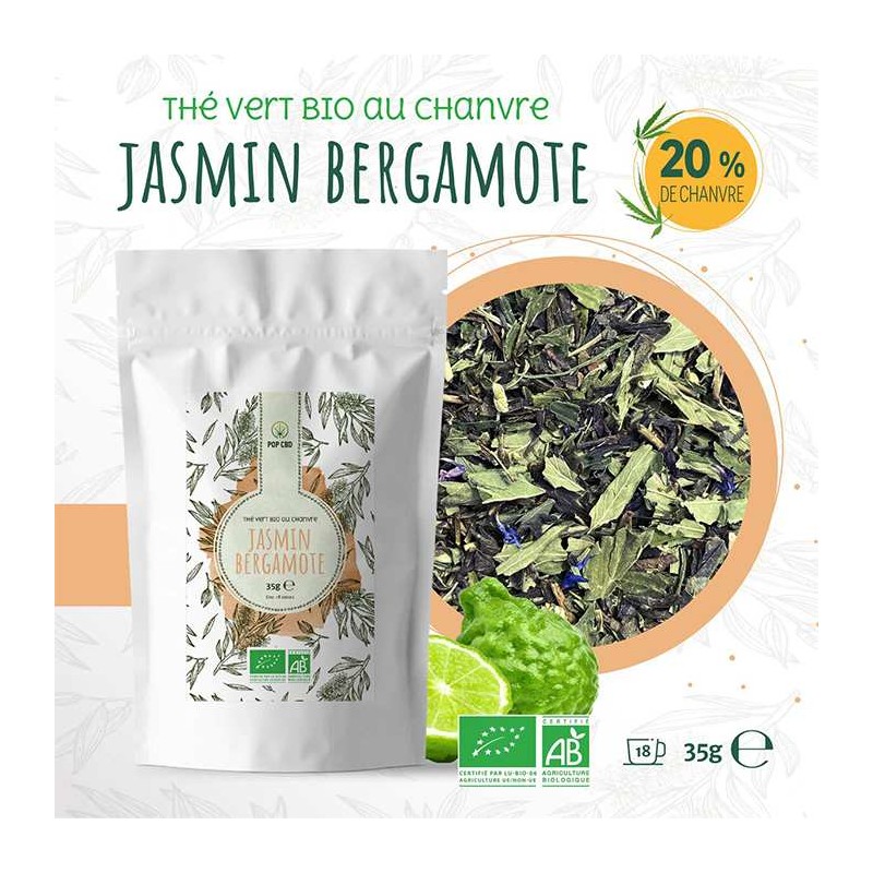 Thé au CBD bio jasmin bergamote | POP CBD