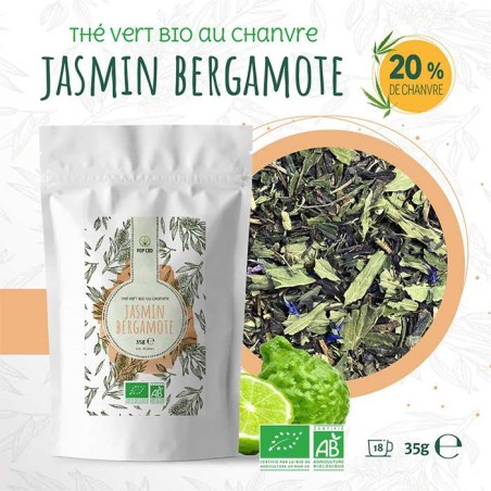 Thé au CBD bio jasmin bergamote | POP CBD