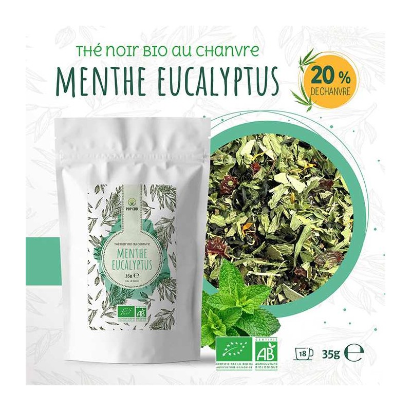 Thé au CBD bio menthe eucalyptus | POP CBD