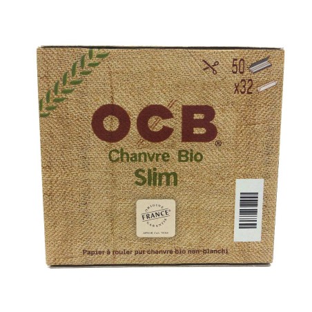 Feuilles à rouler slim non-blanchies chanvre bio x 32 - lot de 50| OCB