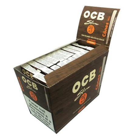 Cônes pré-roulés slim non blanchis x 3 - lot de 20 | OCB