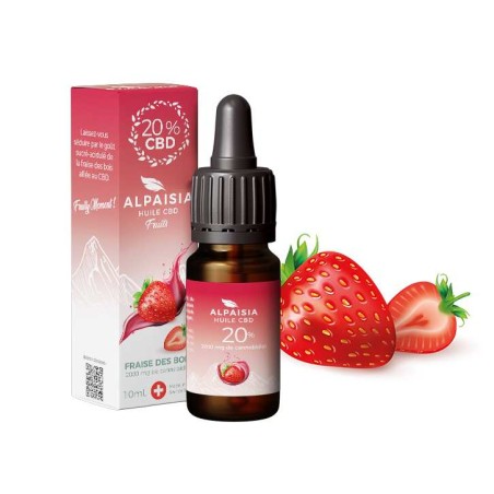Huile CBD 20% broad spectrum fraise | ALPAISIA