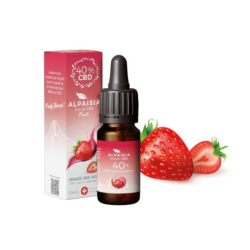 Huile CBD 40% broad spectrum fraise | ALPAISIA