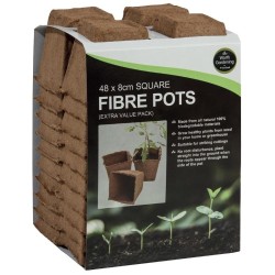 48 pots carrés en fibre de...