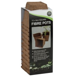 12 pots carrés en fibre de...