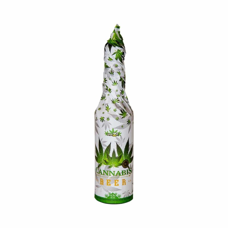 Bière CBD - bouteille habillée 33cl | Multitrance / Haze (Blanc)