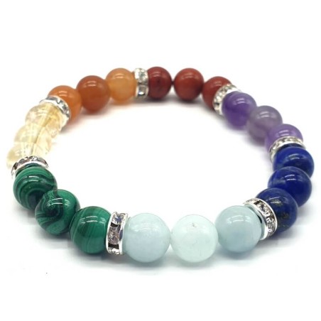 Bracelet 7 chakras pierres premium